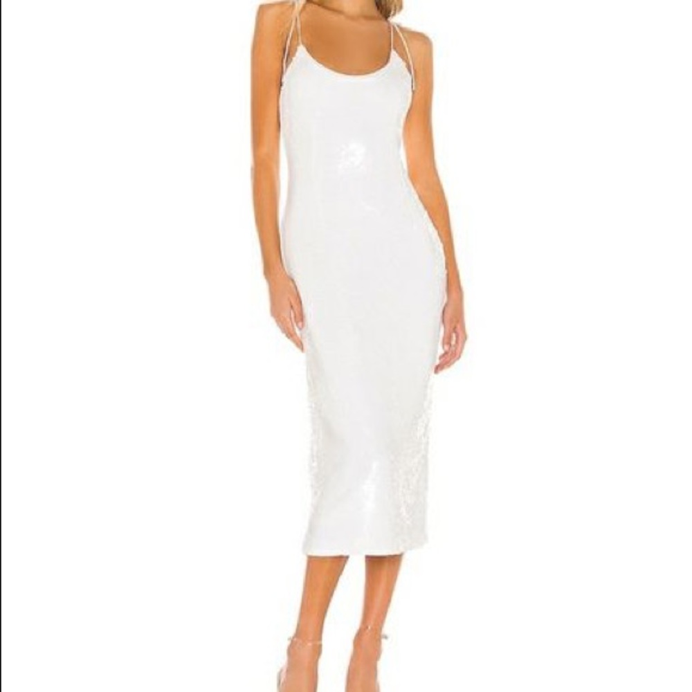 🆕SOLD OUT: Desdemona Embellished Midi Dress in Ivory by NBD (Size L)